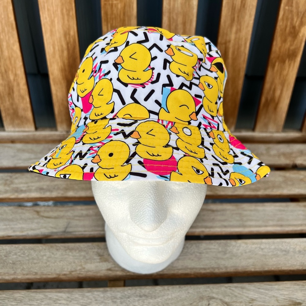 Yellow Duck print Bucket Hat